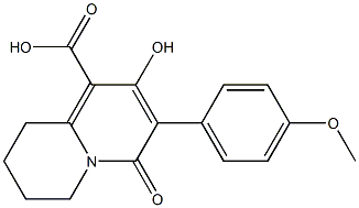 6,7,8,9-Tetrahydro-2-hydroxy-4-oxo-3-(4-methoxyphenyl)-4H-quinolizine-1-carboxylic acid Struktur