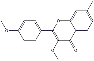 2-(4-Methoxyphenyl)-7-methyl-3-methoxy-4H-1-benzopyran-4-one Struktur