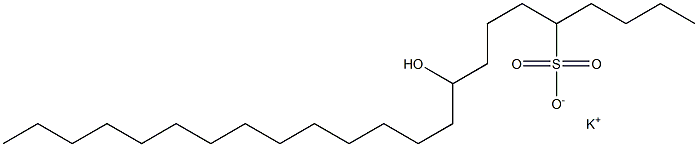 9-Hydroxytricosane-5-sulfonic acid potassium salt Struktur