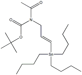 (2E)-3-Tributylstannyl-N-(tert-butoxycarbonyl)-N-acetyl-2-propen-1-amine Struktur