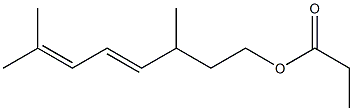 Propionic acid 3,7-dimethyl-4,6-octadienyl ester Struktur