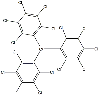 Bis(pentachlorophenyl)(2,3,5,6-tetrachloro-4-methylphenyl)methylradical Struktur