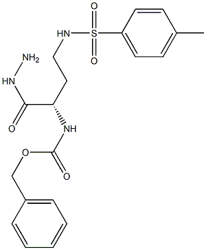 [S,(-)]-2-(Benzyloxycarbonylamino)-4-(p-tolylsulfonylamino)butyric acid hydrazide Struktur