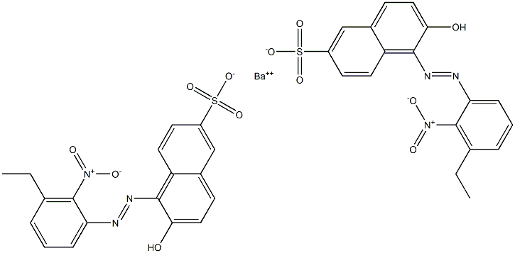 Bis[1-[(3-ethyl-2-nitrophenyl)azo]-2-hydroxy-6-naphthalenesulfonic acid]barium salt Struktur