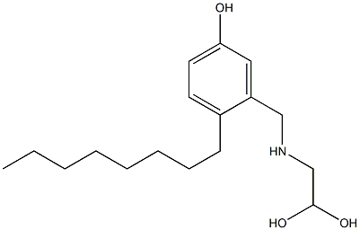 3-[(2,2-Dihydroxyethyl)aminomethyl]-4-octylphenol Struktur