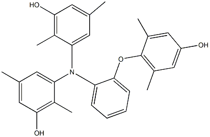 N,N-Bis(3-hydroxy-2,5-dimethylphenyl)-2-(4-hydroxy-2,6-dimethylphenoxy)benzenamine Struktur