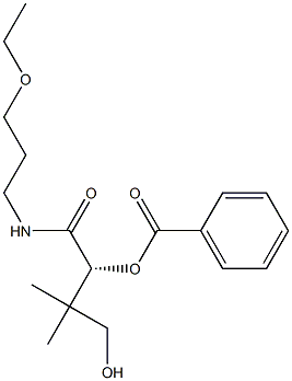 (R)-2-Benzoyloxy-N-(3-ethoxypropyl)-4-hydroxy-3,3-dimethylbutanamide Struktur