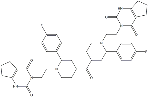 4-Fluorophenyl[1-[2-[(2,3,4,5,6,7-hexahydro-2,4-dioxo-1H-cyclopentapyrimidin)-3-yl]ethyl]piperidin-4-yl] ketone Struktur