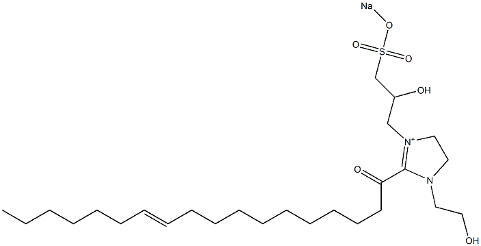 1-(2-Hydroxyethyl)-3-[2-hydroxy-3-(sodiooxysulfonyl)propyl]-2-(11-octadecenoyl)-2-imidazoline-3-ium Struktur