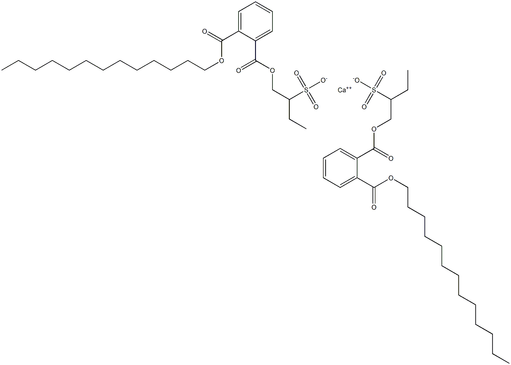 Bis[1-[(2-tridecyloxycarbonylphenyl)carbonyloxy]butane-2-sulfonic acid]calcium salt Struktur