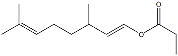 Propionic acid 3,7-dimethyl-1,6-octadienyl ester Struktur