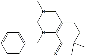 1-Benzyl-3-methyl-7,7-dimethyl-1,2,3,4,5,6,7,8-octahydroquinazoline-8-thione Struktur