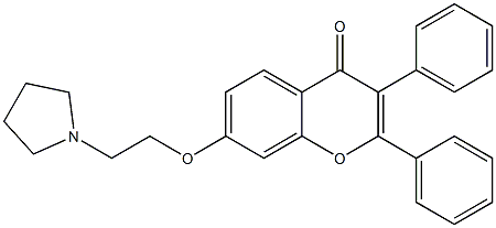 2,3-Diphenyl-7-[2-(pyrrolidin-1-yl)ethoxy]-4H-1-benzopyran-4-one Struktur