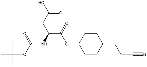 N-(tert-Butoxycarbonyl)aspartic acid 1-(2-cyanoethyl)4-cyclohexyl ester Struktur