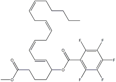 (6E,8Z,11Z,14Z)-5-(Pentafluorobenzoyloxy)-6,8,11,14-icosatetraenoic acid methyl ester Struktur