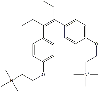 N,N'-[[(Z)-1,2-Diethylvinylene]bis(p-phenyleneoxyethylene)]bis(N,N-dimethylmethanaminium) Struktur