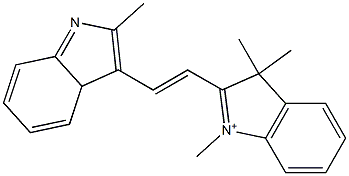 1,3,3-Trimethyl-2-[2-(2-methyl-3aH-indol-3-yl)vinyl]-3H-indolium Struktur