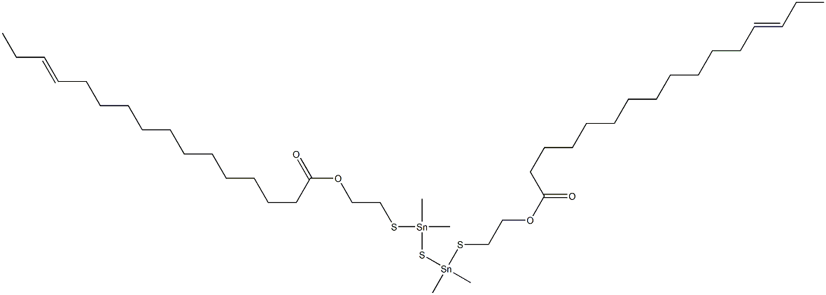 Bis[dimethyl[[2-(12-pentadecenylcarbonyloxy)ethyl]thio]stannyl] sulfide Struktur