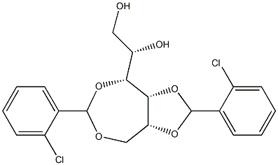 3-O,6-O:4-O,5-O-Bis(2-chlorobenzylidene)-D-glucitol Struktur