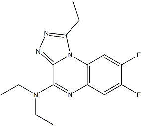 4-Diethylamino-7,8-difluoro-1-ethyl[1,2,4]triazolo[4,3-a]quinoxaline Struktur