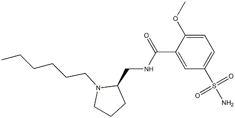 N-[[(2R)-1-Hexyl-2-pyrrolidinyl]methyl]-2-methoxy-5-sulfamoylbenzamide Struktur