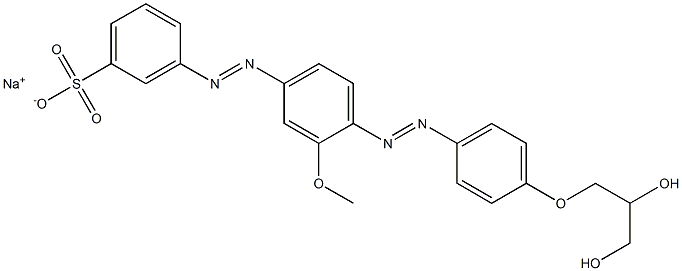 Sodium m-[4-{p-(2,3-dihydroxypropoxy)phenylazo}-3-methoxyphenylazo]benzenesulfonate Struktur