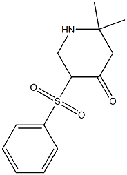 2,2-Dimethyl-5-phenylsulfonylpiperidin-4-one Struktur