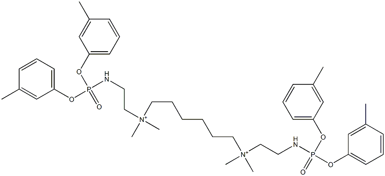 N,N'-Bis[2-[[bis(3-methylphenoxy)phosphinyl]amino]ethyl]-N,N,N',N'-tetramethyl-1,6-hexanediaminium Struktur