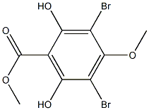 3,5-Dibromo-2,6-dihydroxy-4-methoxybenzoic acid methyl ester Struktur