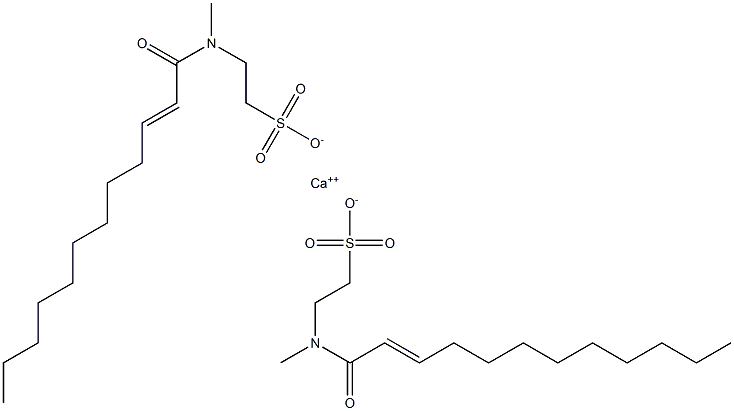 Bis[N-(2-dodecenoyl)-N-methyltaurine]calcium salt Struktur