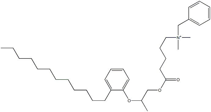 N,N-Dimethyl-N-benzyl-N-[4-[[2-(2-dodecylphenyloxy)propyl]oxycarbonyl]butyl]aminium Struktur