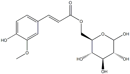 6-O-(3-Methoxy-4-hydroxy-trans-cinnamoyl)-D-glucopyranose Struktur