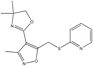 3-Methyl-4-(4,4-dimethyl-2-oxazolin-2-yl)-5-[(2-pyridylthio)methyl]isoxazole Struktur