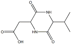 3,6-Dioxo-5-isopropyl-2-piperazineacetic acid Struktur