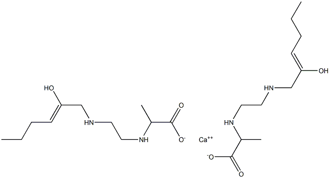 Bis[2-[N-[2-[N-(2-hydroxy-2-hexenyl)amino]ethyl]amino]propionic acid]calcium salt Struktur