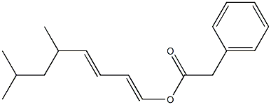 Phenylacetic acid 5,7-dimethyl-1,3-octadienyl ester Struktur