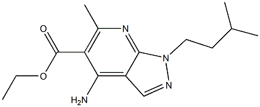 1-(3-Methylbutyl)-4-amino-6-methyl-1H-pyrazolo[3,4-b]pyridine-5-carboxylic acid ethyl ester Struktur