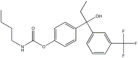 1-(3-Trifluoromethylphenyl)-1-(4-butylaminocarbonyloxyphenyl)-1-propanol Struktur