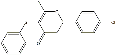 2-(p-Chlorophenyl)-6-methyl-5-phenylthio-2,3-dihydro-4H-pyran-4-one Struktur