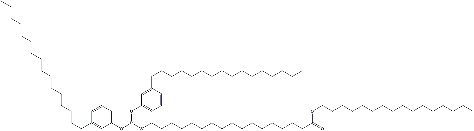 Thiophosphorous acid O,O-bis(3-hexadecylphenyl)S-(17-hexadecyloxy-17-oxoheptadecyl) ester Struktur