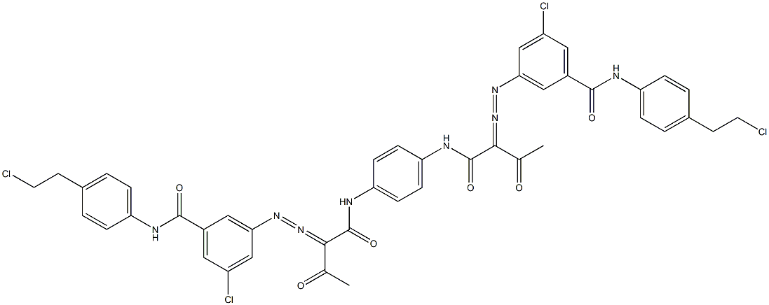 3,3'-[1,4-Phenylenebis[iminocarbonyl(acetylmethylene)azo]]bis[N-[4-(2-chloroethyl)phenyl]-5-chlorobenzamide] Struktur