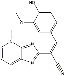 2-[4-Methyl-4H-imidazo[4,5-b]pyridin-2-yl]-3-(4-hydroxy-3-methoxyphenyl)propenenitrile Struktur