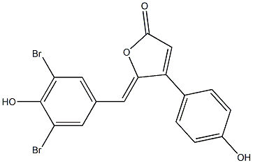 (5Z)-5-(3,5-Dibromo-4-hydroxybenzylidene)-4-(4-hydroxyphenyl)furan-2(5H)-one Struktur