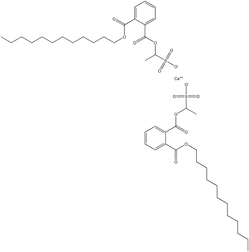 Bis[1-[(2-dodecyloxycarbonylphenyl)carbonyloxy]ethanesulfonic acid]calcium salt Struktur