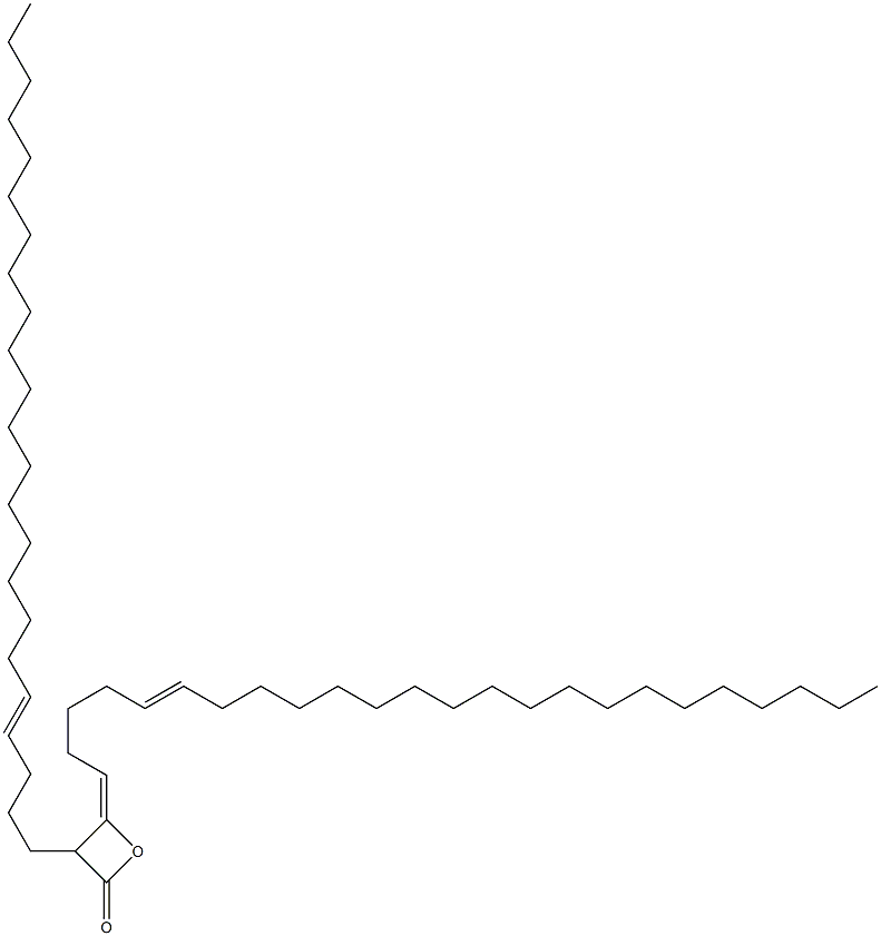 3-(4-Tricosenyl)-4-(5-tetracosen-1-ylidene)oxetan-2-one Struktur