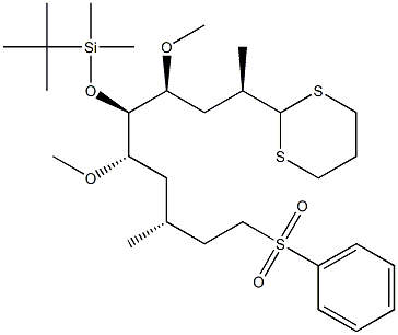 (2R,4S,5R,6S,8R)-5-(tert-Butyldimethylsilyloxy)-2-(1,3-dithian-2-yl)-4,6-dimethoxy-8-methyl-10-phenylsulfonyldecane Struktur