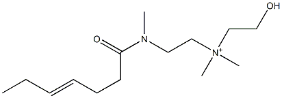 2-[N-(4-Heptenoyl)-N-methylamino]-N-(2-hydroxyethyl)-N,N-dimethylethanaminium Struktur