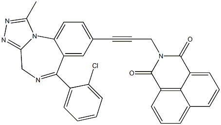 1-Methyl-6-(2-chlorophenyl)-8-[3-[(2,3-dihydro-1,3-dioxo-1H-benzo[de]isoquinoline)-2-yl]-1-propynyl]-4H-[1,2,4]triazolo[4,3-a][1,4]benzodiazepine Struktur