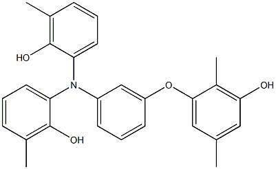 N,N-Bis(2-hydroxy-3-methylphenyl)-3-(3-hydroxy-2,5-dimethylphenoxy)benzenamine Struktur