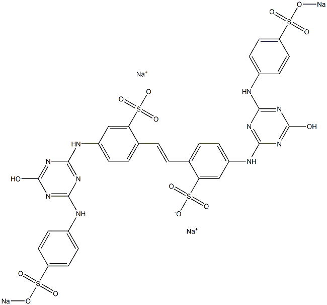 4,4'-Bis[4-hydroxy-6-[4-(sodiosulfo)anilino]-s-triazin-2-ylamino]stilbene-2,2'-disulfonic acid disodium salt Struktur